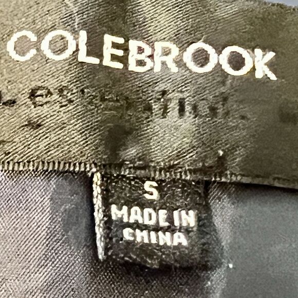 Colebrook Essentials Puffer Vest Sz Small Black w Beige Dots Lined Zip Pockets - Picture 7 of 9